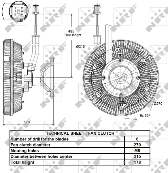 Acoplamento viscoso de ventilador de esfriamento 1776552 Scania