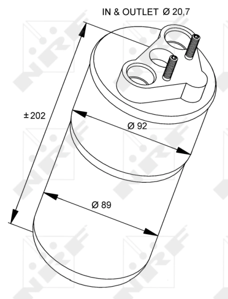 Tanque de recepção do secador de aparelho de ar condicionado NRF 33318