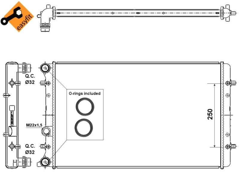 Radiador de esfriamento de motor NRF 509529