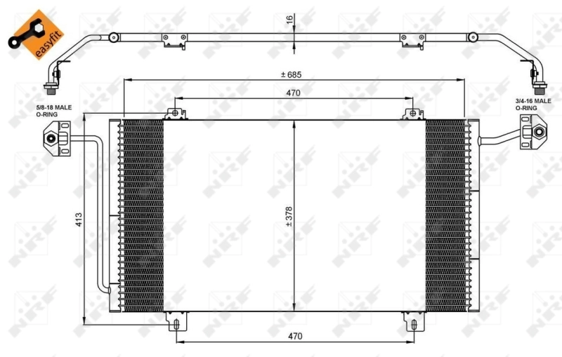 35908 NRF Radiador de aparelho de ar condicionado