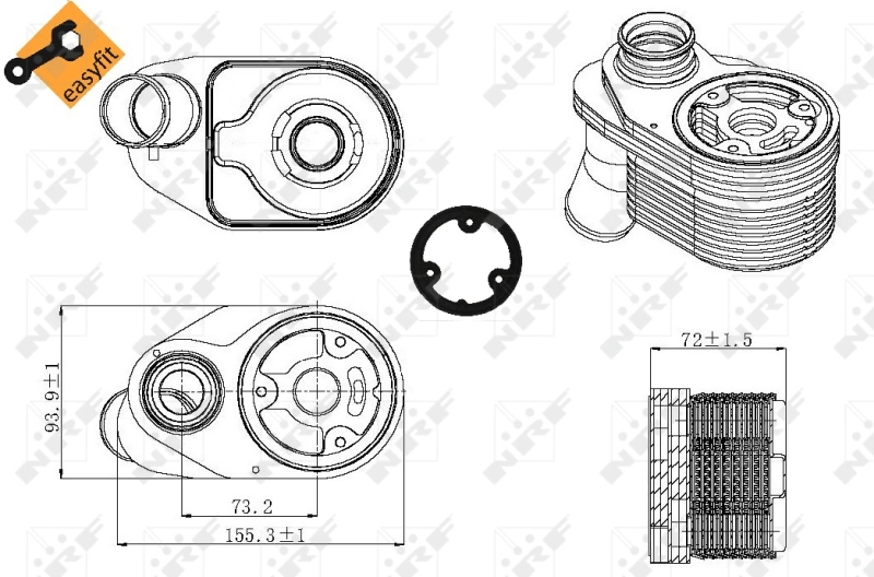 Radiador de óleo (frigorífico), debaixo de filtro Iveco 5801548657