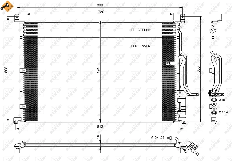 Radiador de aparelho de ar condicionado Audi A8  4E2, 4E8 ao melhor preço