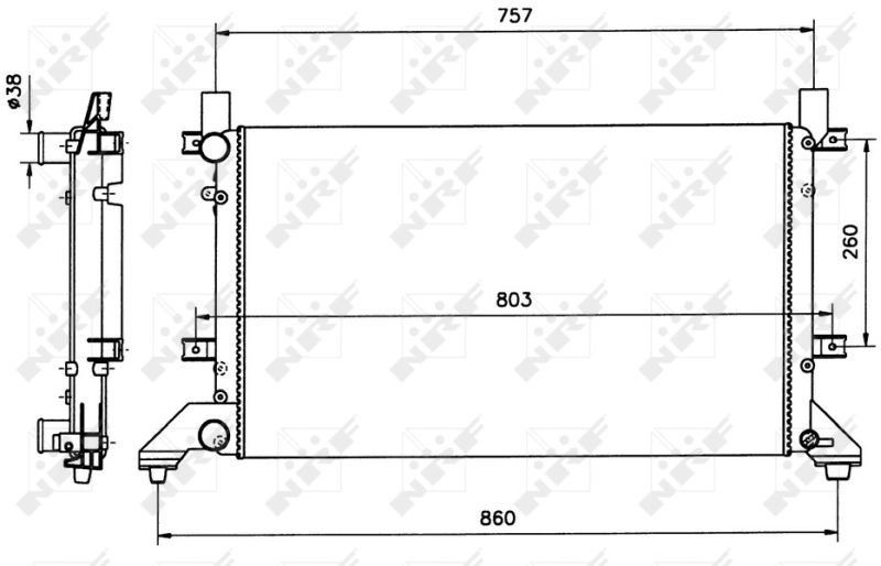 Compre 58240 NRF Radiador de esfriamento de motor