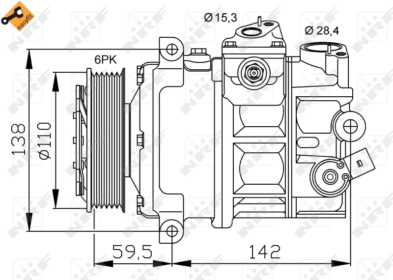 Compressor de aparelho de ar condicionado NRF 32147