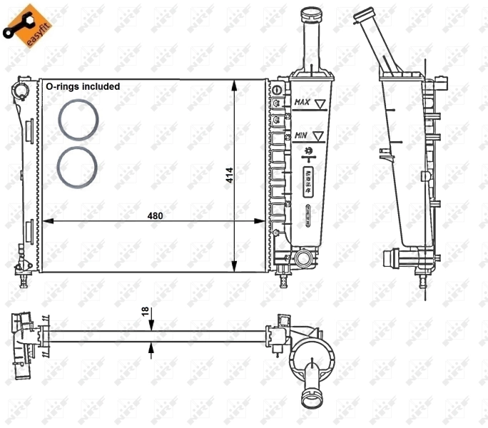 Compre 53526 NRF Radiador de esfriamento de motor