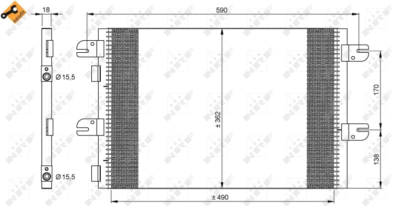 35792 NRF Radiador de aparelho de ar condicionado