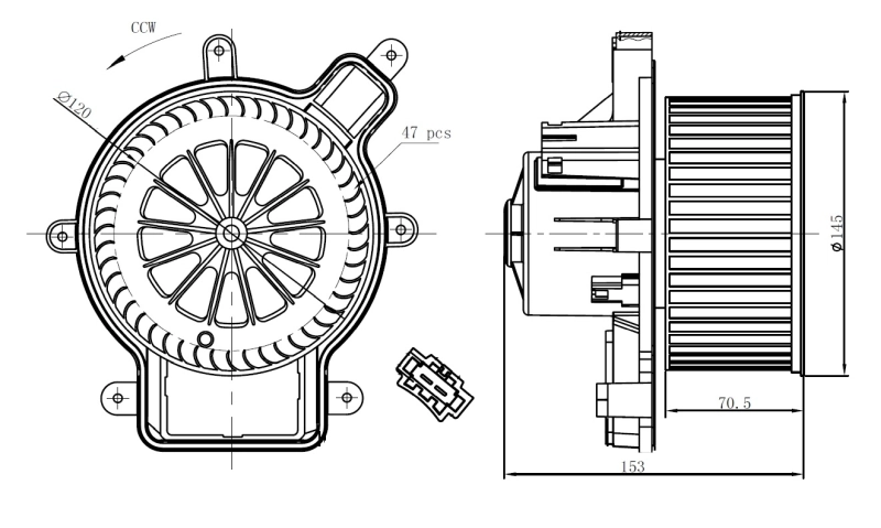 Motor de ventilador de forno (de aquecedor de salão) 34270 NRF