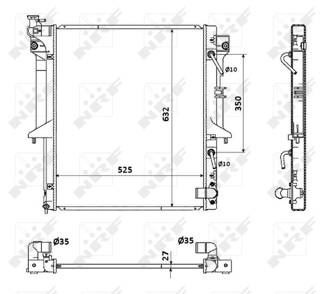 Radiador de esfriamento de motor 53910 NRF