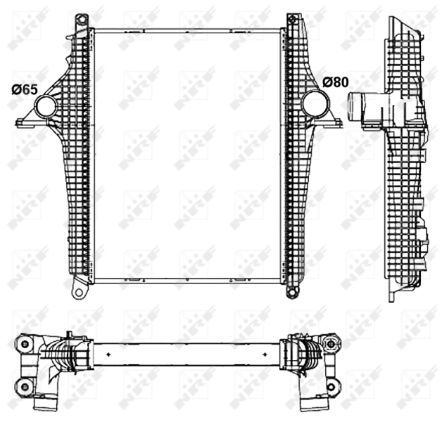 Radiador de intercooler 81061300190 MAN