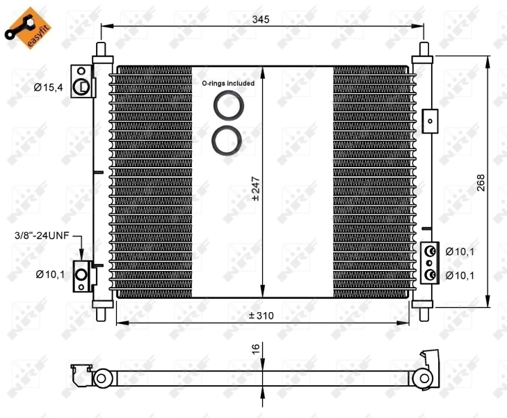 Radiador de aparelho de ar condicionado 35926 NRF
