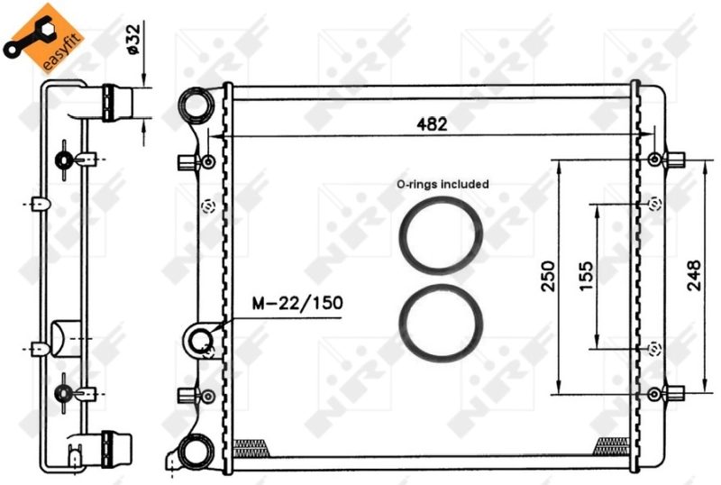 Radiador de esfriamento de motor 509530 NRF