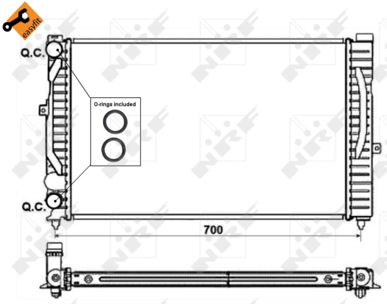Radiador de esfriamento de motor 58259 NRF