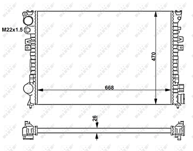 Compre 58262 NRF Radiador de esfriamento de motor