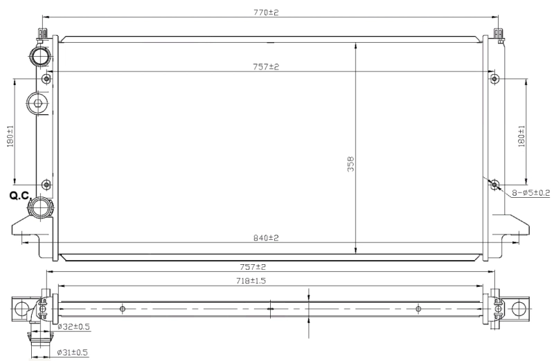 Radiador de esfriamento de motor 58950 NRF