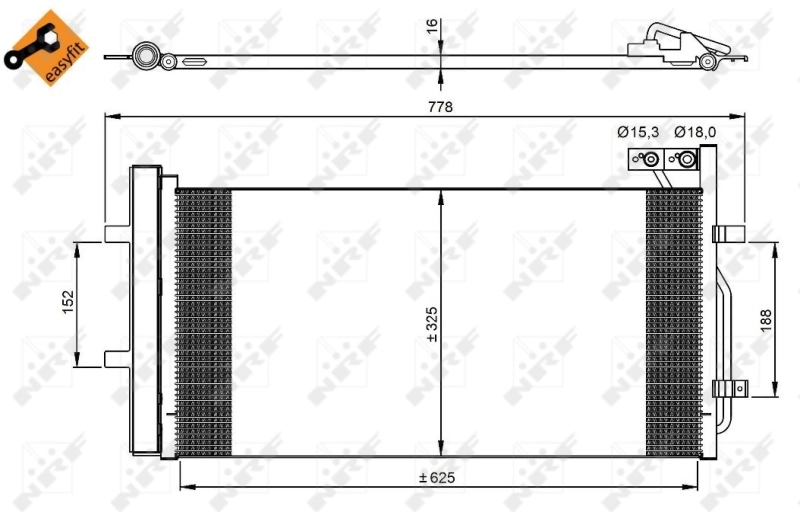 Radiador de aparelho de ar condicionado 350029 NRF