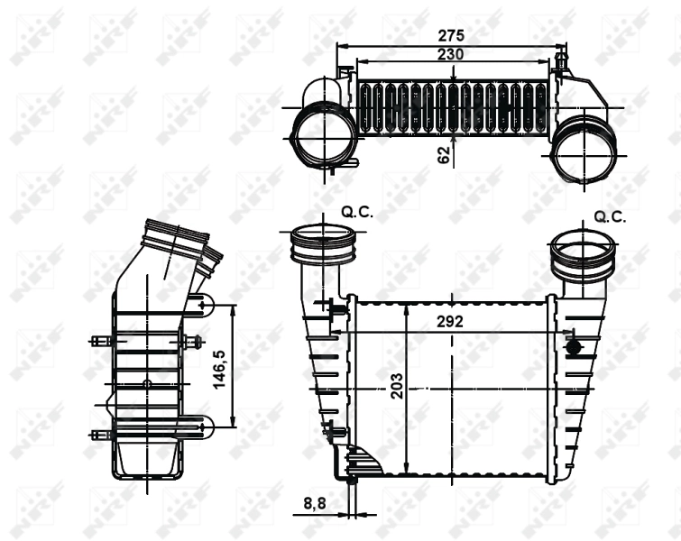 Radiador de intercooler 30138A NRF