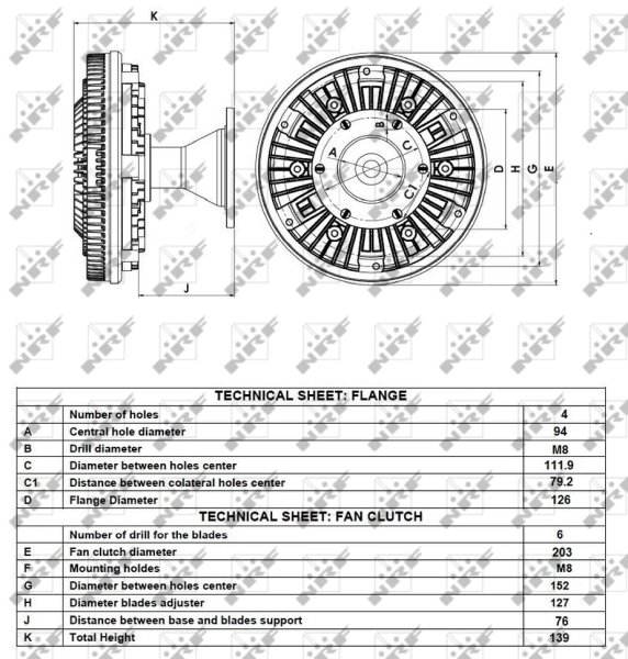  Acoplamento viscoso de ventilador de esfriamento Volvo Trucks TRUCK FH12 caminhão trator (1993 - 2005) 