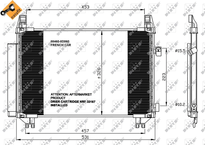 Radiador de aparelho de ar condicionado Toyota Yaris preço, a partir de 80,02 USD