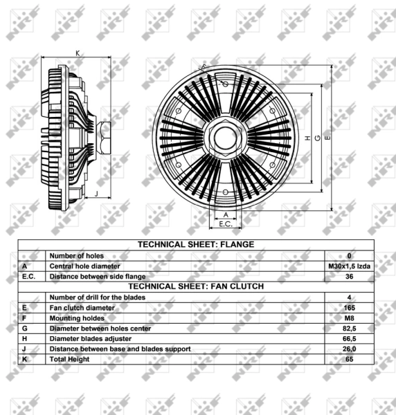 Acoplamento viscoso de ventilador de esfriamento Nissan/Infiniti 5010514380