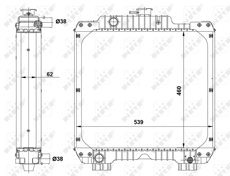 Radiador de esfriamento de motor 54089 NRF