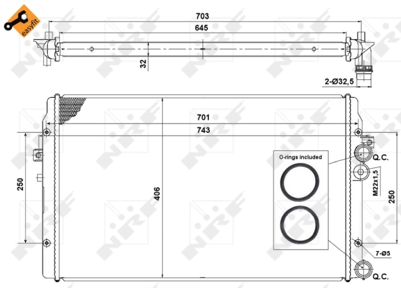Compre 58334 NRF Radiador de esfriamento de motor