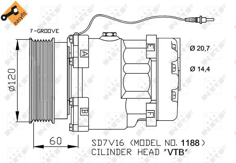 32711 NRF Compressor de aparelho de ar condicionado