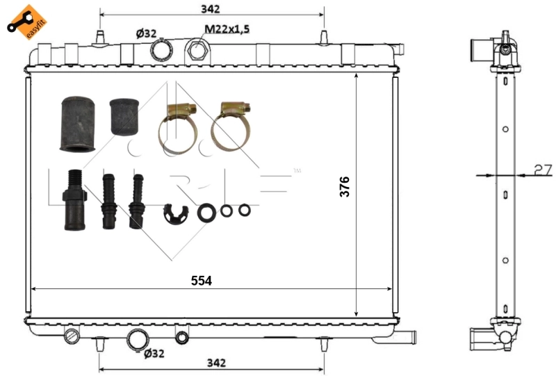 Radiador de esfriamento de motor NRF 53424