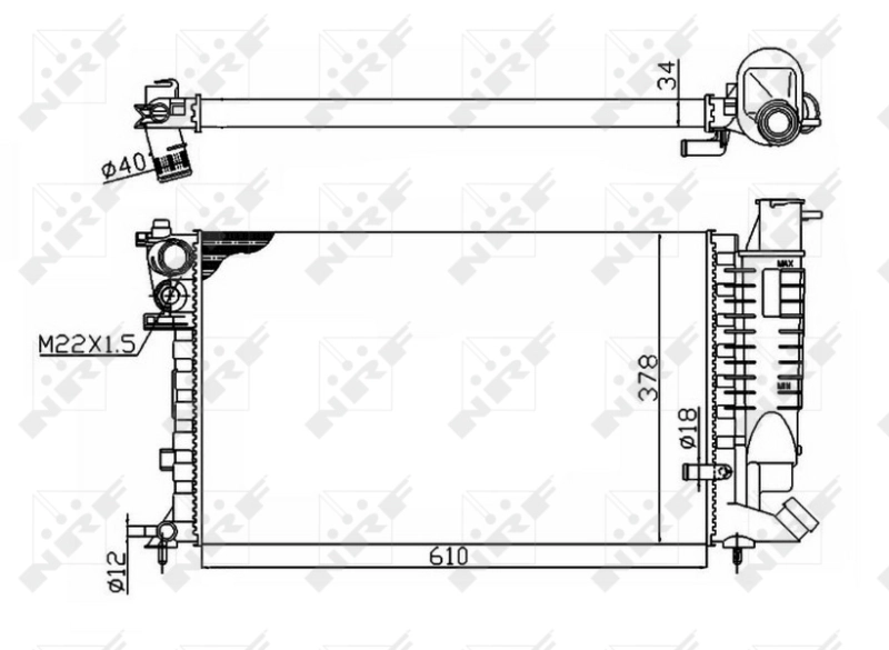 Radiador de esfriamento de motor 50475 NRF
