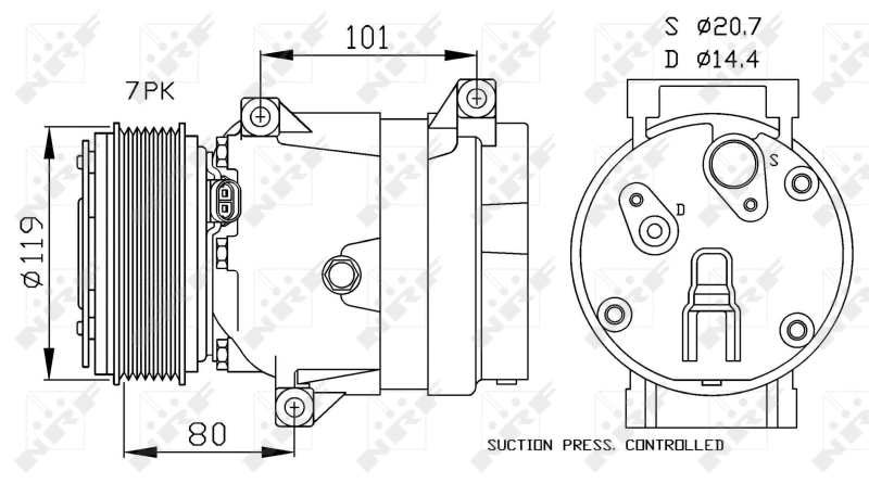 Compressor de aparelho de ar condicionado 32481 NRF