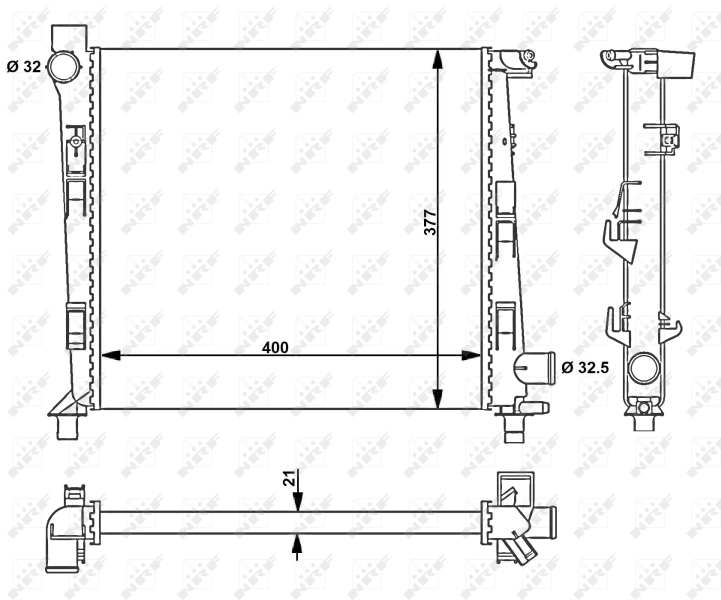 Radiador de esfriamento de motor 99000037 VAG