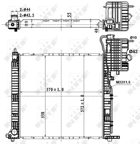 Radiador de esfriamento de motor 50583 NRF
