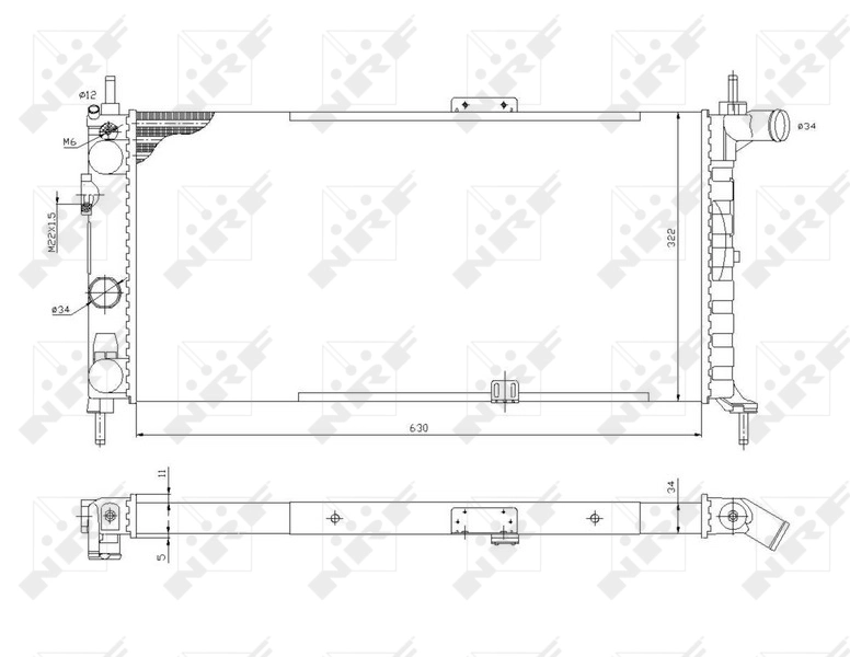 Radiador de esfriamento de motor 52019 NRF