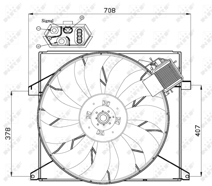 Difusor do radiador de esfriamento, montado com motor e roda de aletas NRF 47446 preço, a partir de 114,27 USD