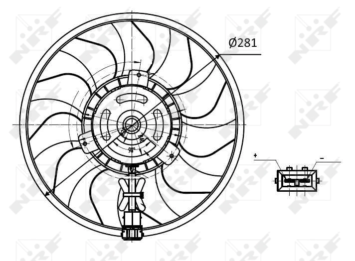 47418 NRF Ventilador (roda de aletas) do radiador de esfriamento