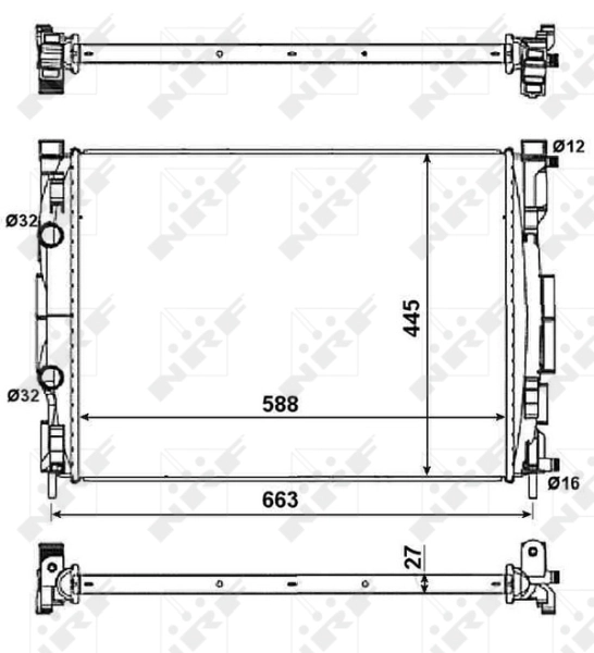 Radiador de esfriamento de motor AC273946 Maxgear