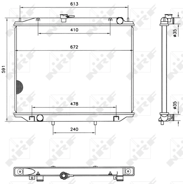 Radiador de esfriamento de motor 52082 NRF