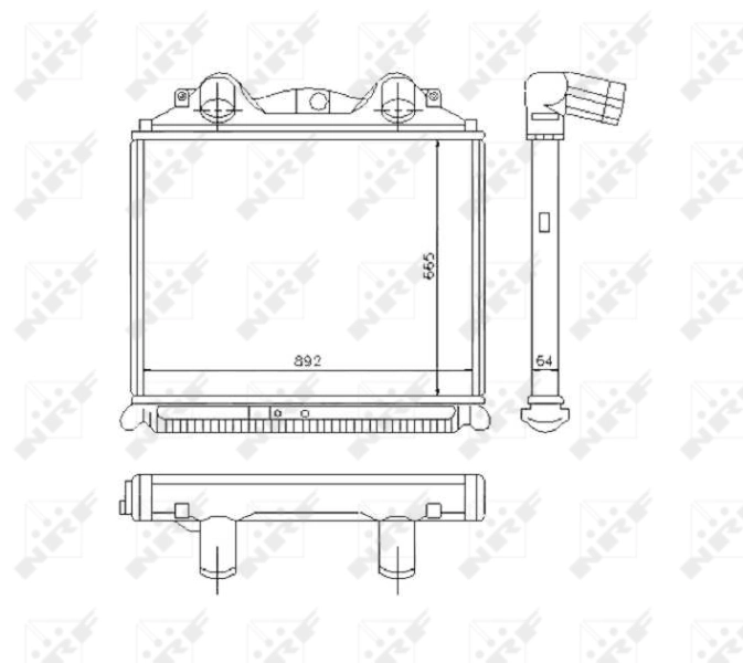 Radiador de intercooler 81061300198 MAN