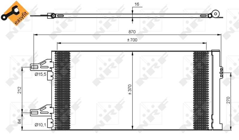 Radiador de aparelho de ar condicionado Magneti Marelli BC622
