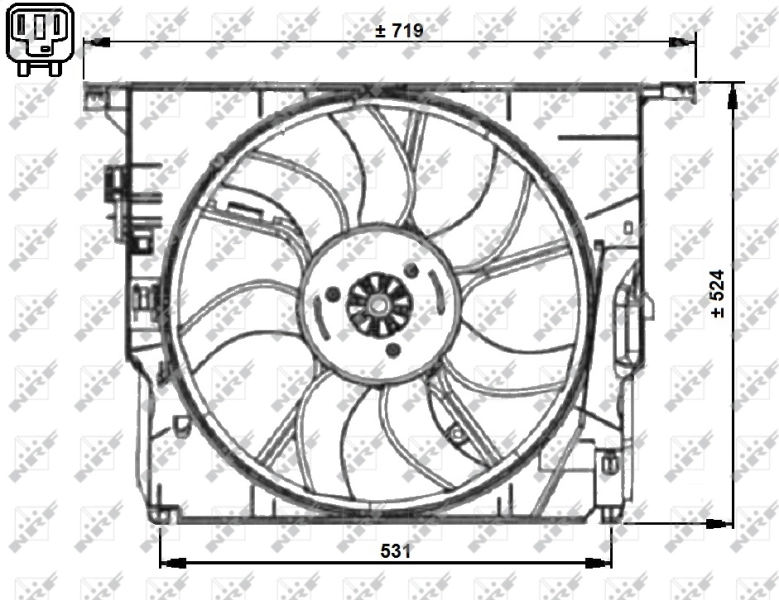 Difusor do radiador de esfriamento, montado com motor e roda de aletas NRF 47727 preço, a partir de 295,05 USD