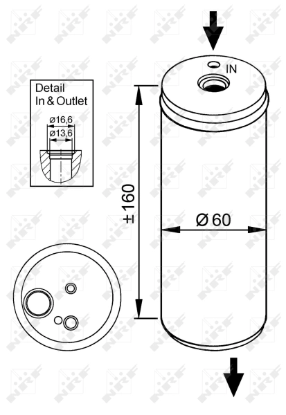 Tanque de recepção do secador de aparelho de ar condicionado 33114 NRF