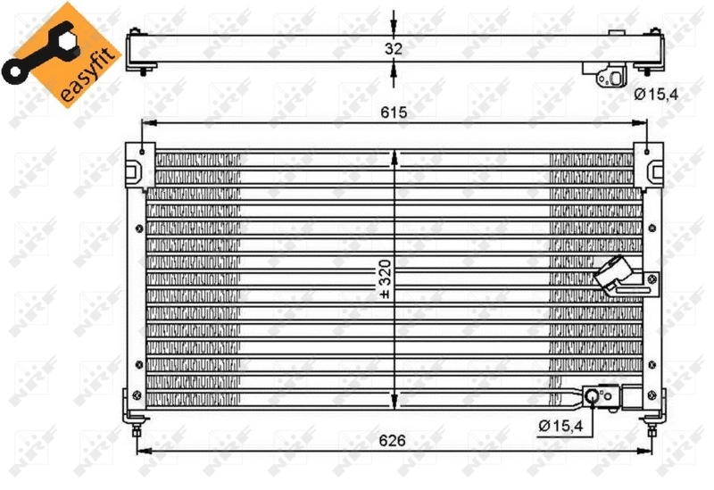 35348 NRF Radiador de aparelho de ar condicionado
