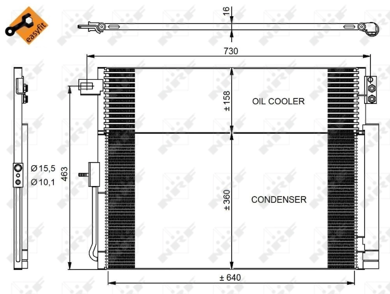 Radiador de aparelho de ar condicionado 350038 NRF