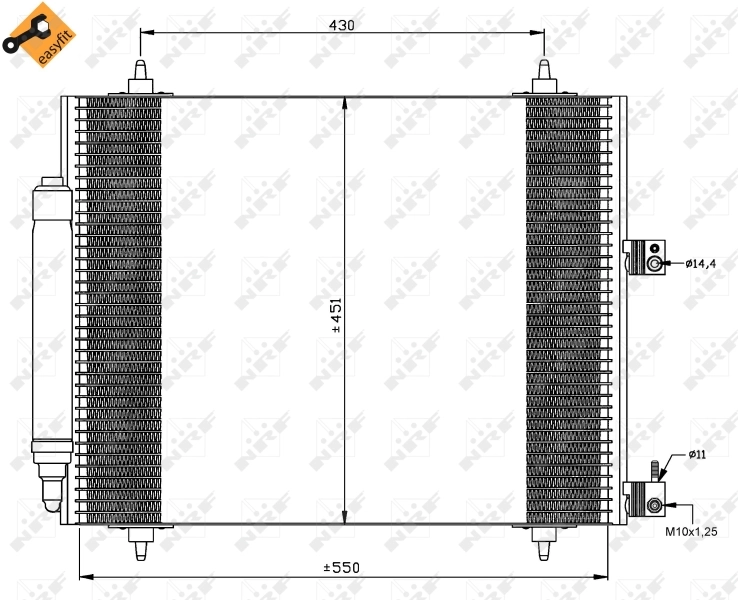 35669 NRF Radiador de aparelho de ar condicionado