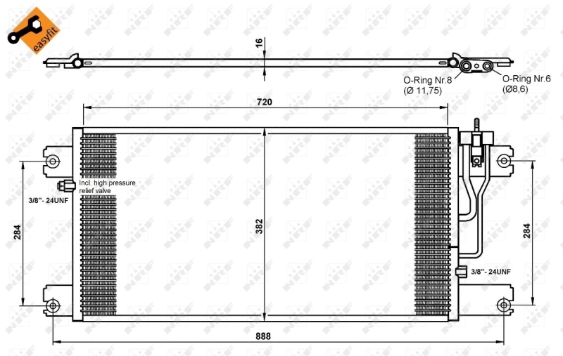 Radiador de aparelho de ar condicionado NRF 35762