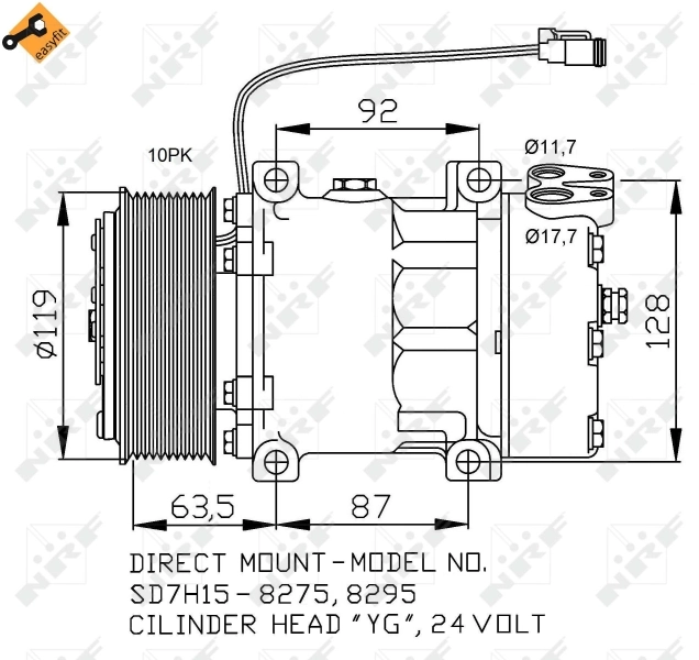 Compressor de aparelho de ar condicionado para Renault 19 I S53