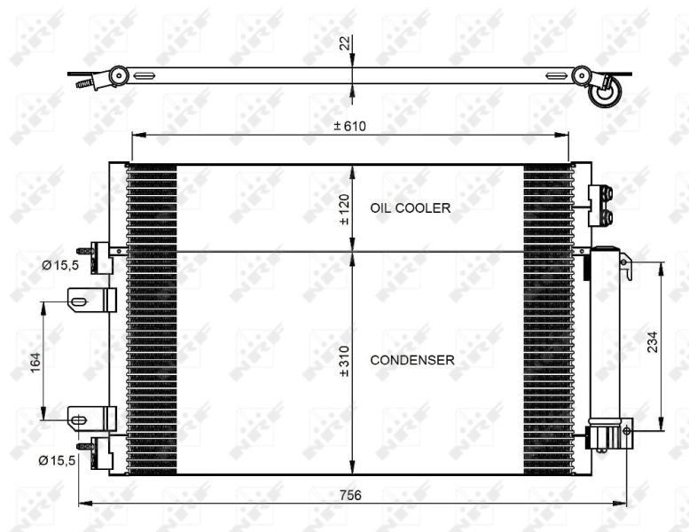  Radiador de aparelho de ar condicionado Dodge Caliber SXT SUV (PM) (2009 - 2012) SXT