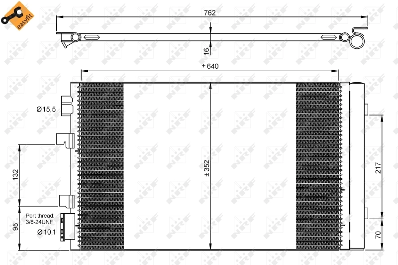 Radiador de aparelho de ar condicionado NRF 35938