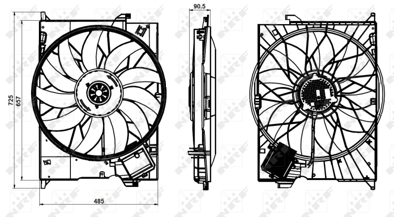 Ventilador elétrico de esfriamento montado (motor + roda de aletas) para Mercedes E  S211