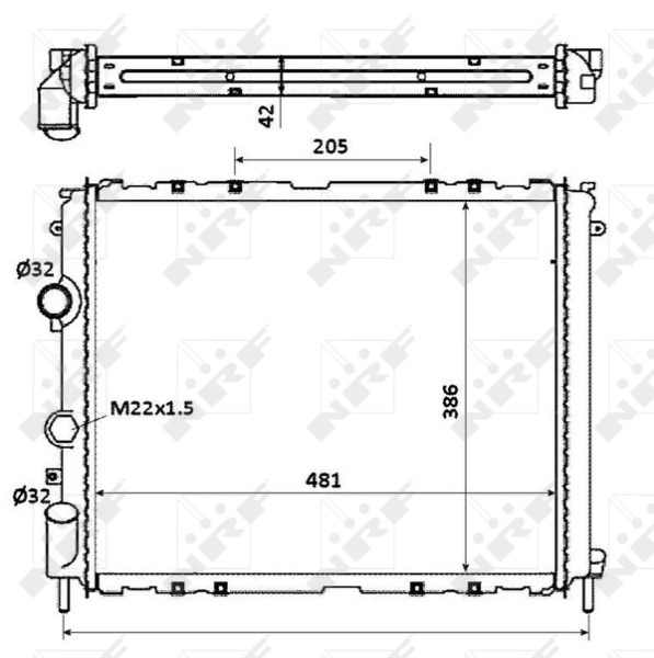 Radiador de esfriamento de motor 601508A1 Polcar
