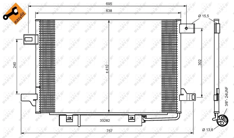 Radiador de aparelho de ar condicionado NRF 35758